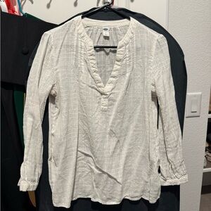 Old Navy Textured Cream Blouse